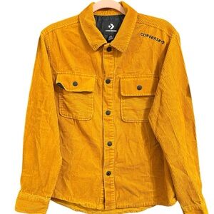 Mustard Corduroy Converse Button Sweater